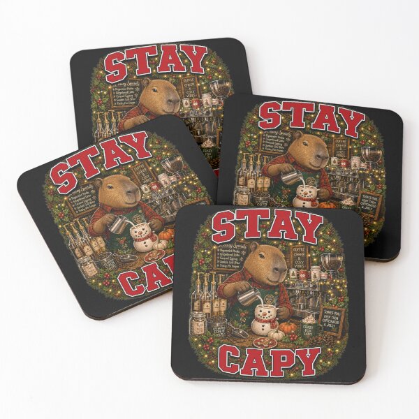 Item preview, Stay Capy Capybara Barista Coffee Christmas designed and sold by Design Vibras.