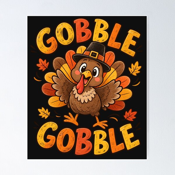 Item preview, Gobble Gobble Cute Thanksgiving Turkey designed and sold by Lozarux.