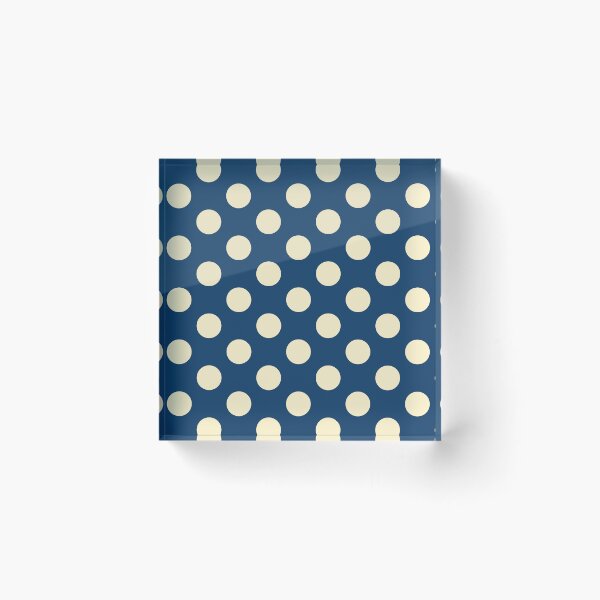 Item preview, Large pale yellow polka dots on Navy blue designed and sold by Nolan6.