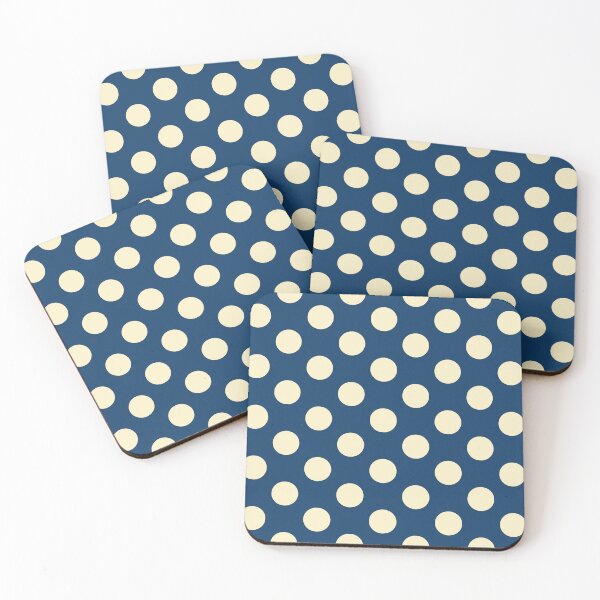 Item preview, Large pale yellow polka dots on Navy blue designed and sold by Nolan6.