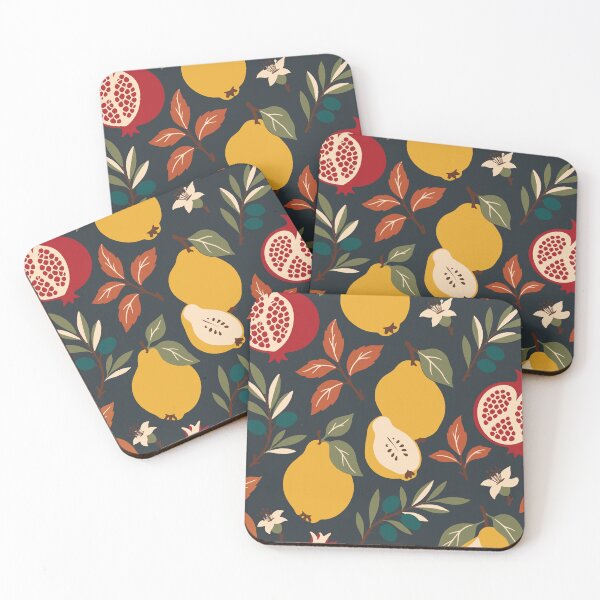 Item preview, Quince Pomegranate and Olive Autumn Orchard Pattern designed and sold by BelievingCreates.