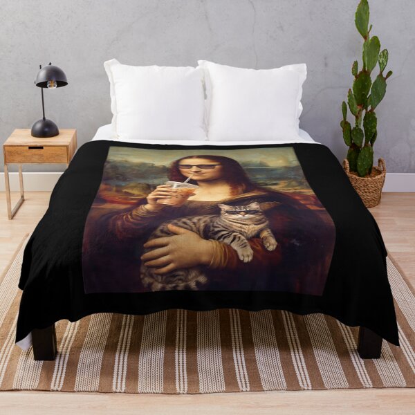 Artikelvorschau, Mona Lisa hält Katze – Lustiges Meme entworfen und verkauft von Hedoraxe.