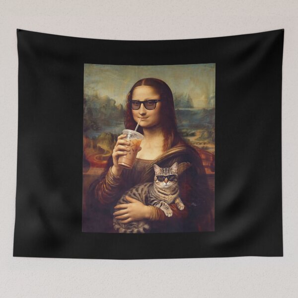 Item preview, Mona Lisa Holding Cat Funny Meme designed and sold by Hedoraxe.