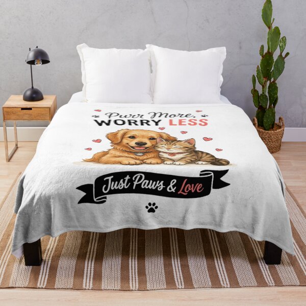 Item preview, Purr More Worry Less Just Paws & Love designed and sold by DegiXblooms.