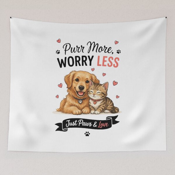 Item preview, Purr More Worry Less Just Paws & Love designed and sold by DegiXblooms.