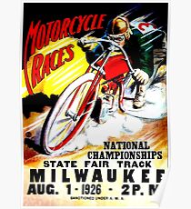"MOTORRAD-RACES" Vintage State Fair Racing Print Poster