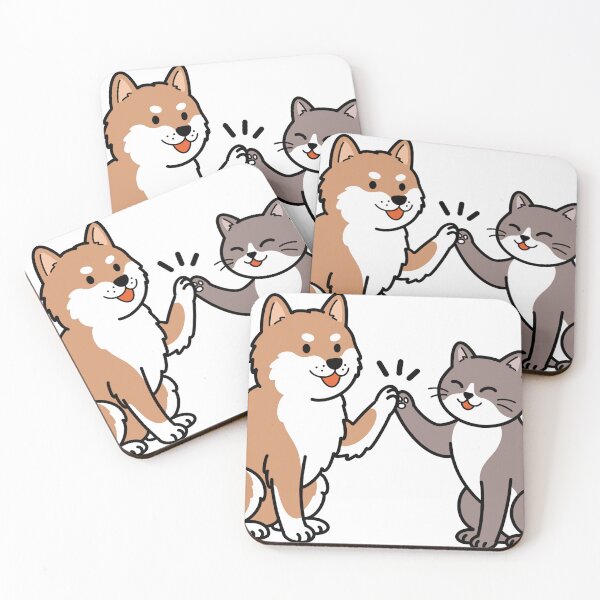 Item preview, Saluting a Shiba Inu and a cat designed and sold by pookapencil.