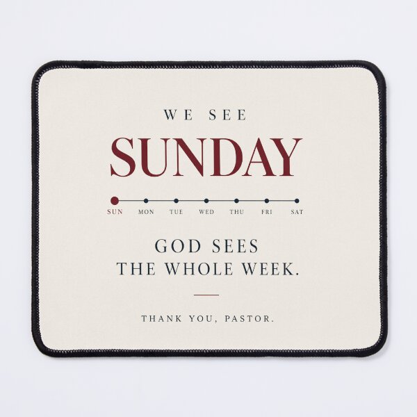 Item preview, Pastor Appreciation Card – We See Sunday God Sees the Whole Week designed and sold by astersgraphics.