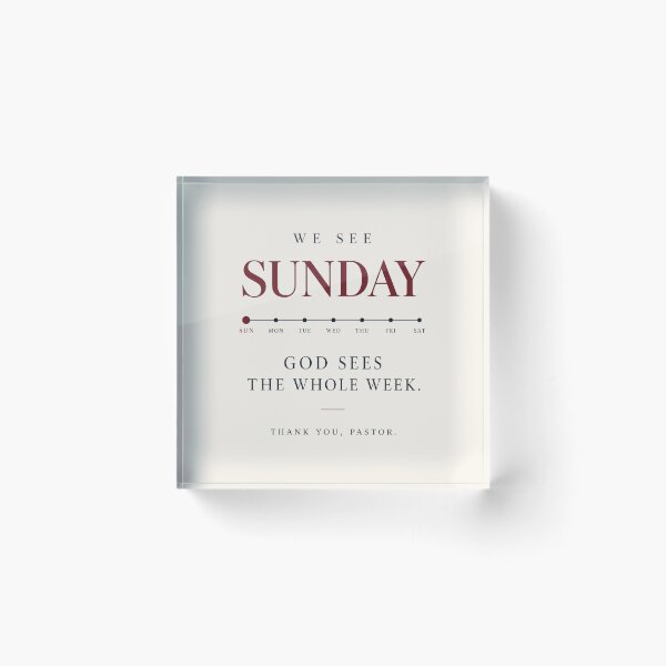 Item preview, Pastor Appreciation Card – We See Sunday God Sees the Whole Week designed and sold by astersgraphics.