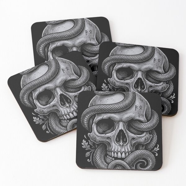 Item preview, Gothic Skull And Snake Dark Art Illustration designed and sold by Munib302.