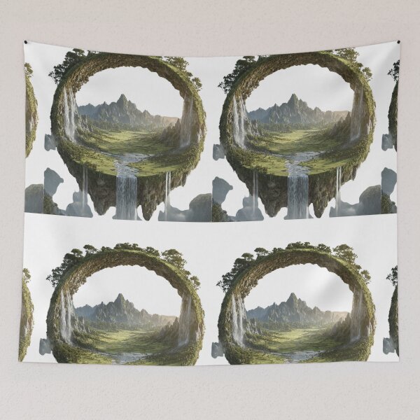 Item preview, Floating Ring Island Fantasy Landcape Waterfall  designed and sold by LC&LCPlatform.