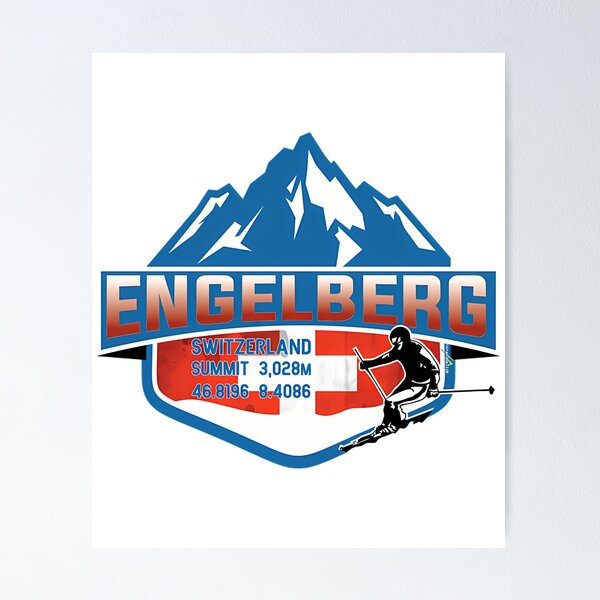 Item preview, Engelberg Ski Switzerland Skiing Alps Sticker T-Shirt 02 designed and sold by flamesnejme.