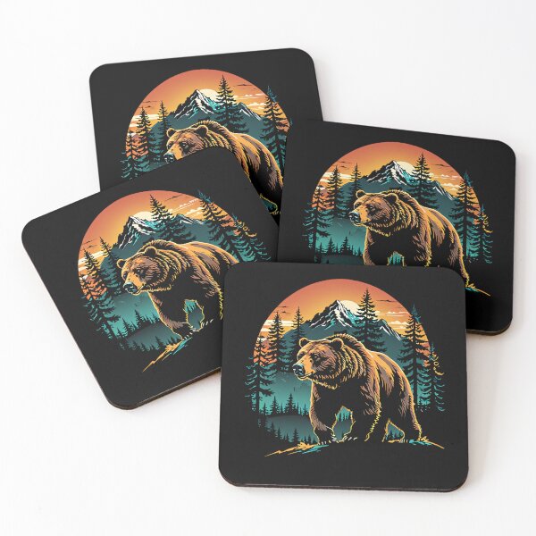 Item preview, Grizzly Bear Mountain Sunset Forest Art  designed and sold by The Assortment.