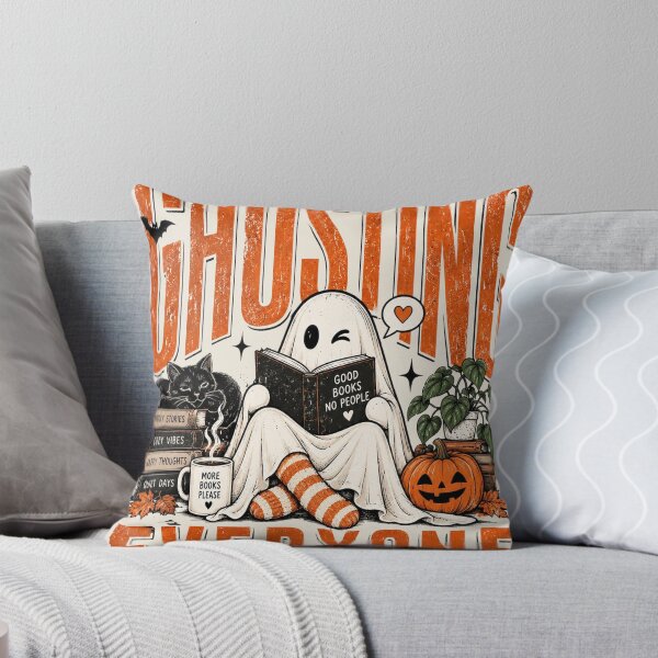 Item preview, Ghosted Everyone Halloween Shirt, Girly Purple Bow Ghost, Grunge Faded Bookish Tee, Funny Romance Reader Gift, Fall Ghost Shirt designed and sold by Quiajia.
