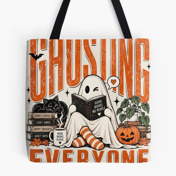 Item preview, Ghosted Everyone Halloween Shirt, Girly Purple Bow Ghost, Grunge Faded Bookish Tee, Funny Romance Reader Gift, Fall Ghost Shirt designed and sold by Quiajia.