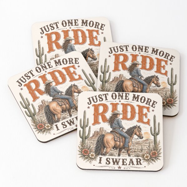 Item preview, Just One More Ride, I Swear Retro Cowgirl designed and sold by legendaryskins.