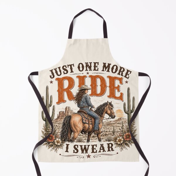Item preview, Just One More Ride, I Swear Retro Cowgirl designed and sold by legendaryskins.