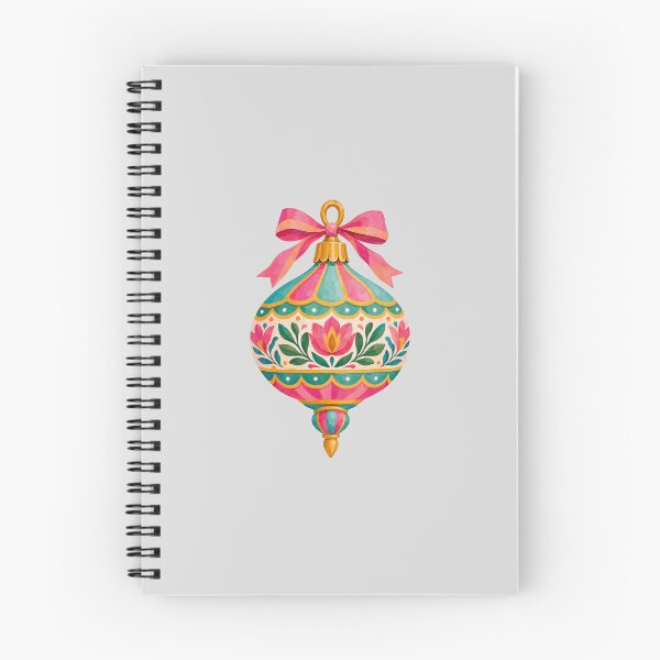 Item preview, Colorful Floral Holiday Ornament with Pink Bow designed and sold by hattie's.