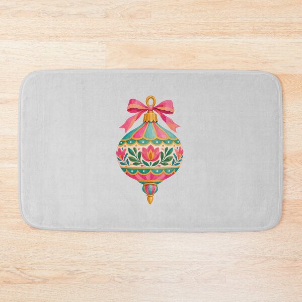 Item preview, Colorful Floral Holiday Ornament with Pink Bow designed and sold by hattie's.