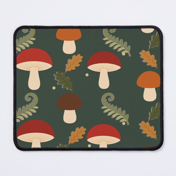 Item preview, Woodland Mushrooms Ferns and Chestnuts Autumn Pattern designed and sold by BelievingCreates.