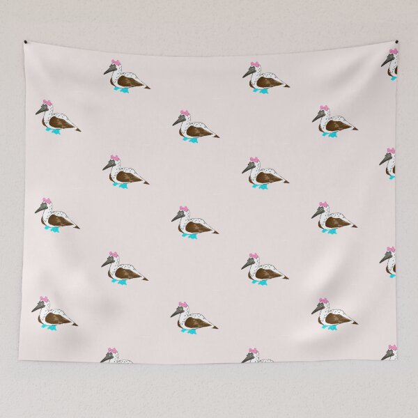 Item preview, Blue Footed Booby Bird With Pink Bow designed and sold by TorriesShop.