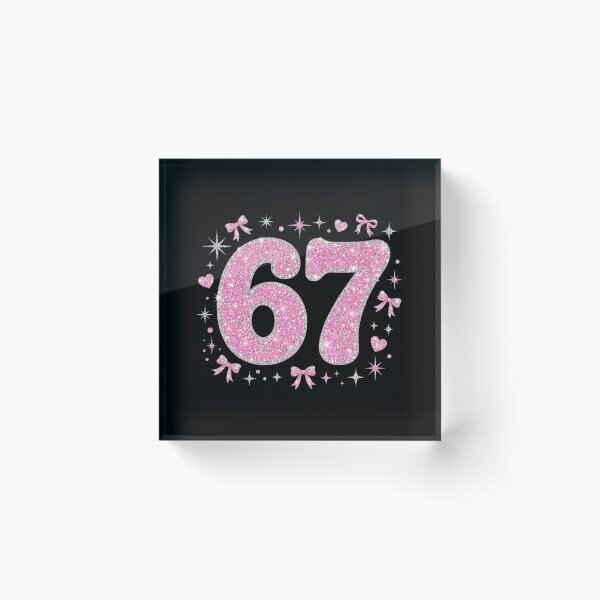 Artikelvorschau, Pink Glitter 67 - Coquette Bow 67 - Y2K 67 Geburtstagskind entworfen und verkauft von Vibe-Vary.
