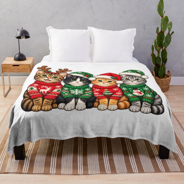 Item preview, Cute Christmas Cats Ugly Sweater Holiday Squad Art designed and sold by DesignArtist.ia.