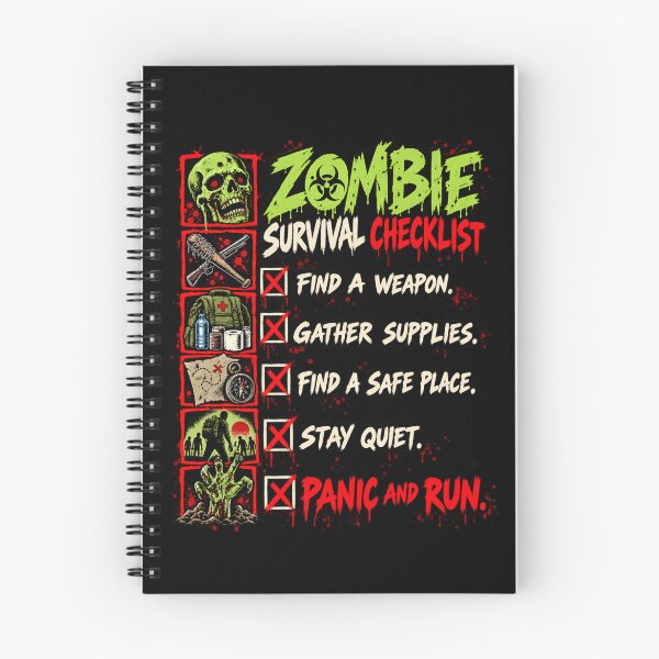 Item preview, Zombie Survival Checklist - Horror Apocalypse designed and sold by SidTastic .