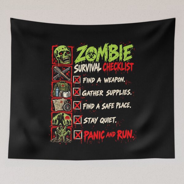 Item preview, Zombie Survival Checklist - Horror Apocalypse designed and sold by SidTastic .