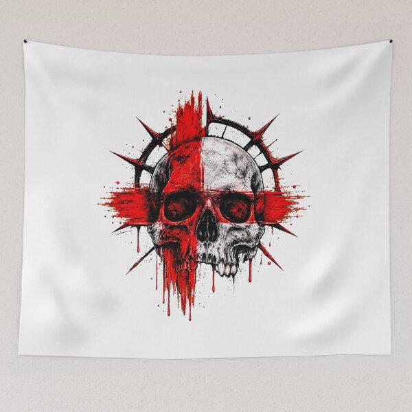 Item preview, Bloody Red Cross Skull Horror Grunge Design designed and sold by Munib302.