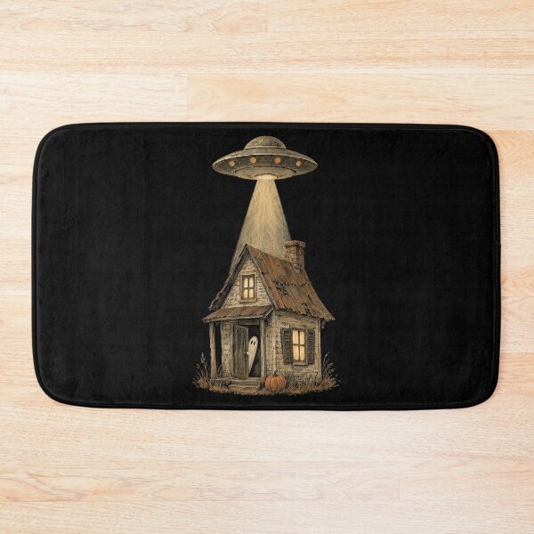 Item preview, UFO Over a Tiny Haunted House designed and sold by SignumShop.