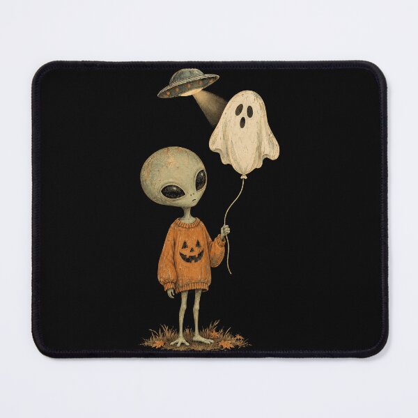Item preview, A Little Alien Holding a Ghost Balloon designed and sold by SignumShop.