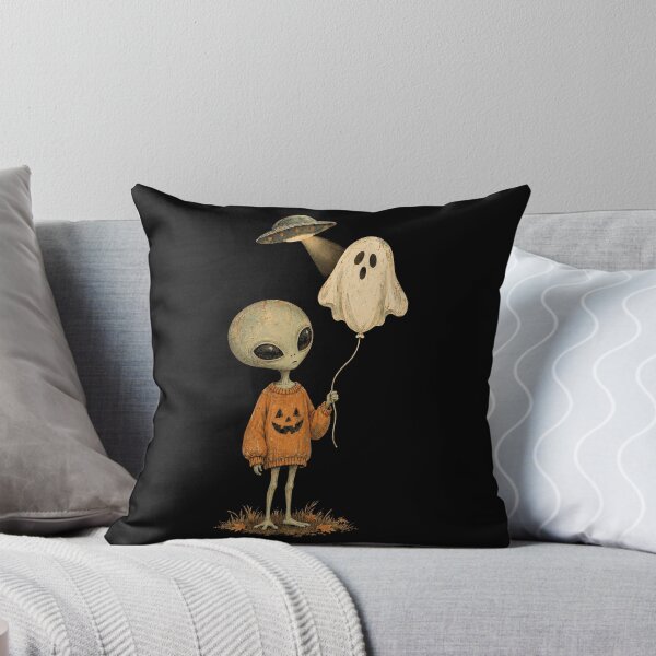 Item preview, A Little Alien Holding a Ghost Balloon designed and sold by SignumShop.