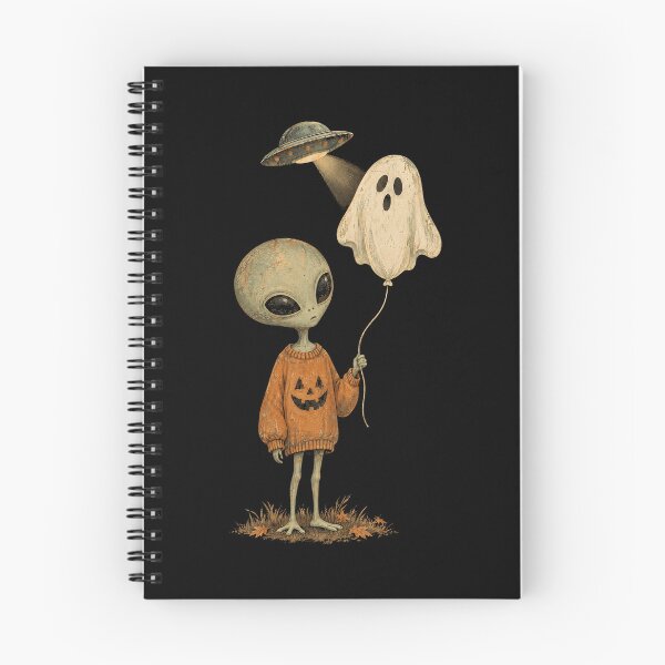 Item preview, A Little Alien Holding a Ghost Balloon designed and sold by SignumShop.