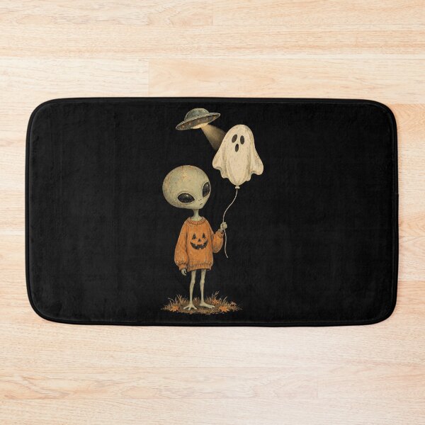 Item preview, A Little Alien Holding a Ghost Balloon designed and sold by SignumShop.
