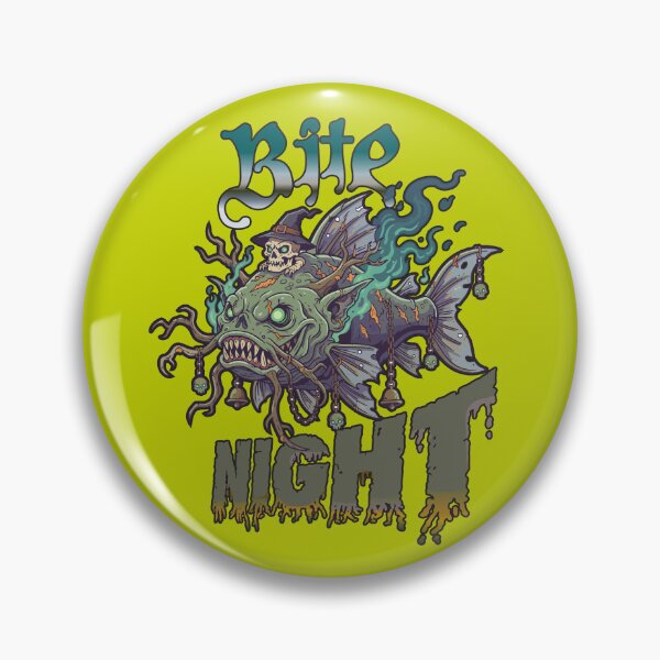 Item preview, Spooky Halloween shirt with fishing theme "Bite Night" catfish. designed and sold by Art-Horizon.