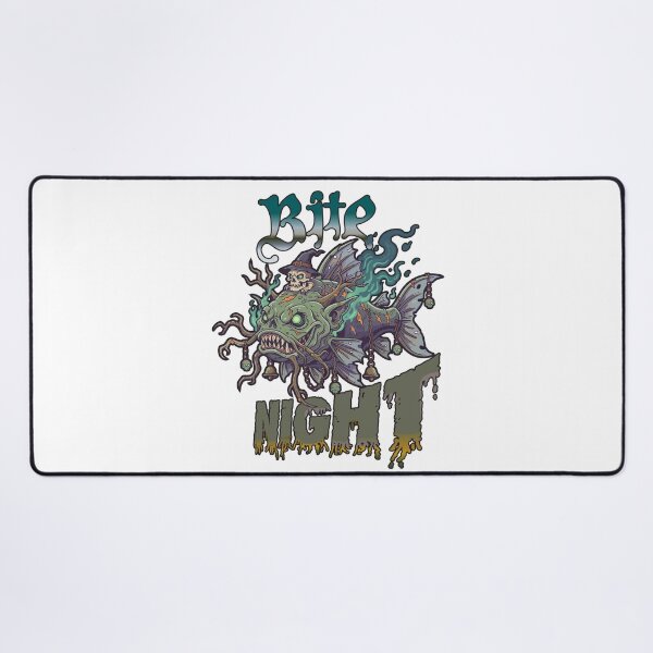 Item preview, Spooky Halloween shirt with fishing theme "Bite Night" catfish. designed and sold by Art-Horizon.
