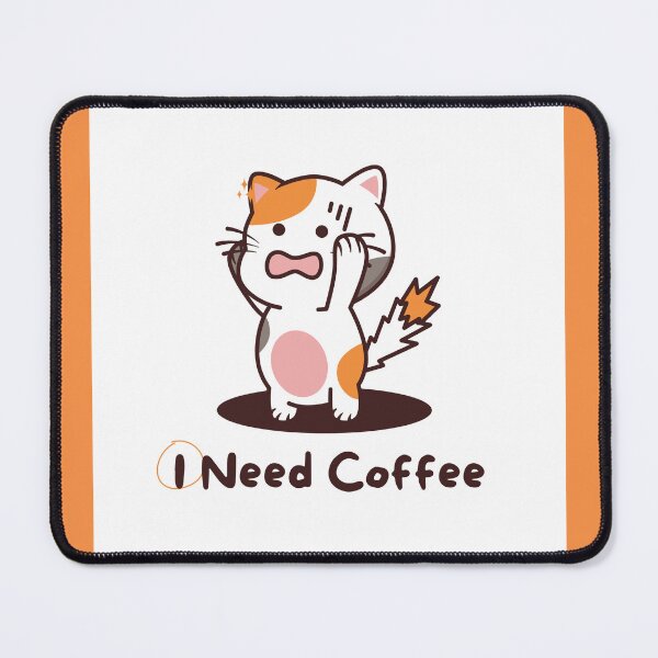 Item preview, I Need Coffee - Stressed Cute Cat designed and sold by MiaBellaGirl.