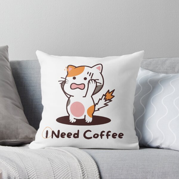 Item preview, I Need Coffee - Stressed Cute Cat designed and sold by MiaBellaGirl.