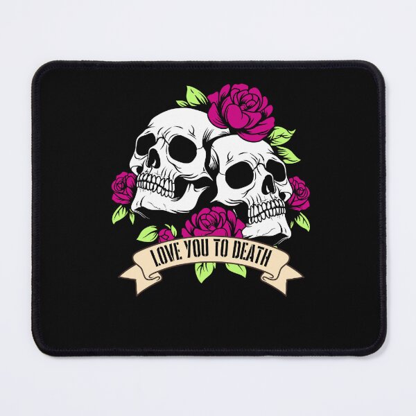 Item preview, Love You To Death Skulls And Roses Art Decal designed and sold by Side By Side Studio.