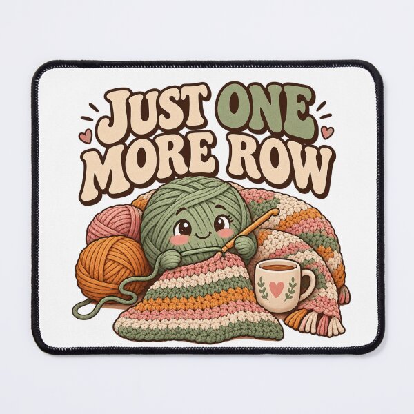 Item preview, Just One More Row – Funny Crochet Lover Crafting Humor designed and sold by Print-Mingle01.
