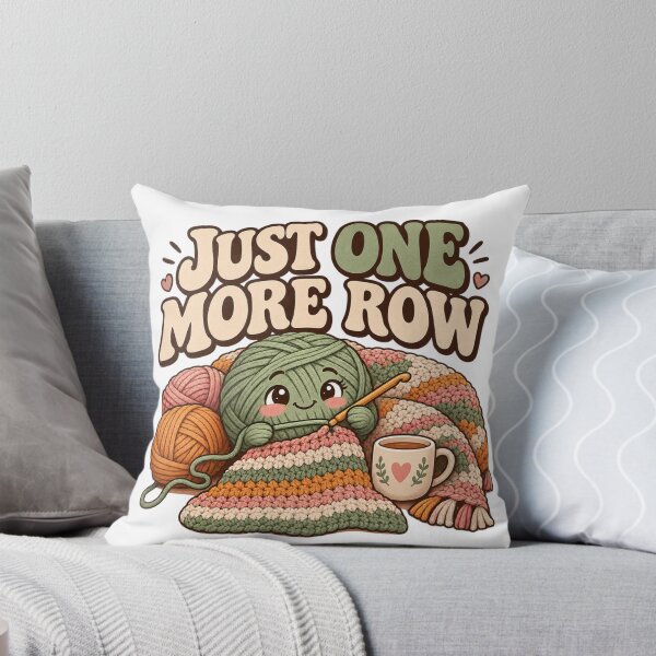 Item preview, Just One More Row – Funny Crochet Lover Crafting Humor designed and sold by Print-Mingle01.