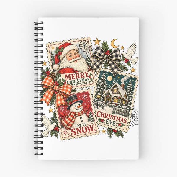 Item preview, Vintage Christmas Postage Stamps Santa Snowman Holiday Collage Art designed and sold by DesignArtist.ia.