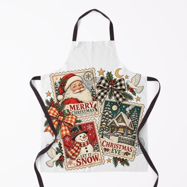 Item preview, Vintage Christmas Postage Stamps Santa Snowman Holiday Collage Art designed and sold by DesignArtist.ia.