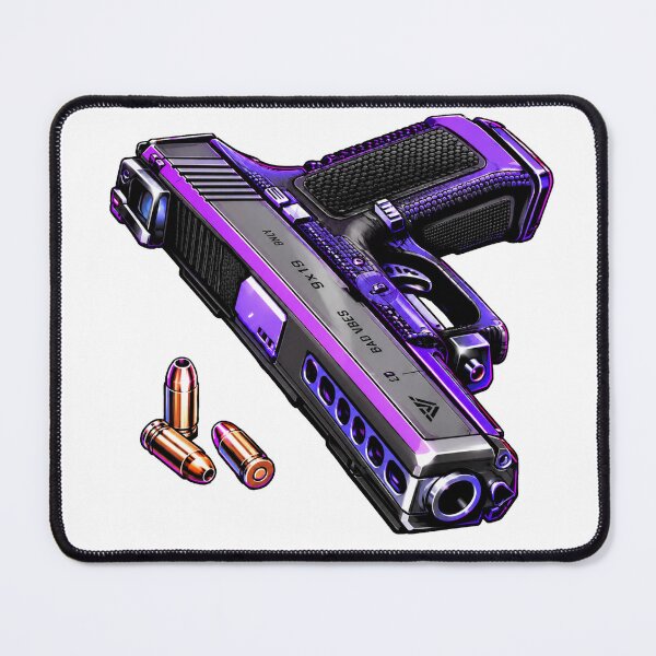 Item preview, Cyberpunk Neon Purple Pistol Bad Vibes Art designed and sold by Munib302.