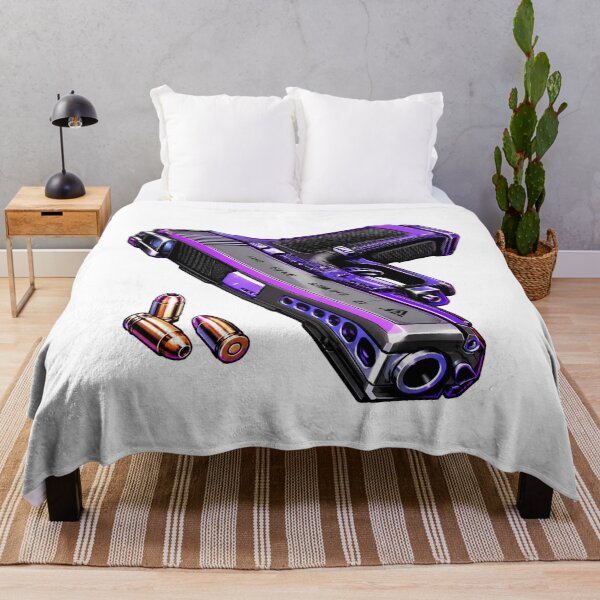 Item preview, Cyberpunk Neon Purple Pistol Bad Vibes Art designed and sold by Munib302.