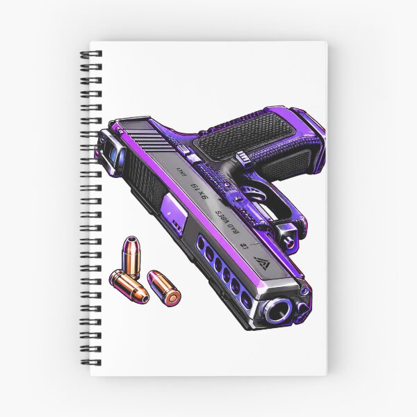 Item preview, Cyberpunk Neon Purple Pistol Bad Vibes Art designed and sold by Munib302.