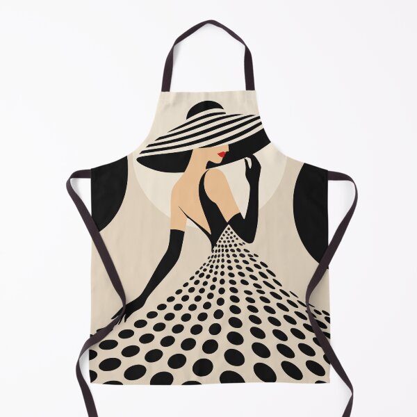 Item preview, The Lady in Polka Dots Art Print, Elegant Woman Art, Art Deco Fashion Print, Black and Beige Female Portrait, Parisian Chic Decor designed and sold by Studio pod Burom.