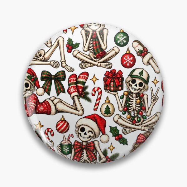 Item preview, Christmas Skeletons Squad Holiday Creepy Cute Pattern Art    designed and sold by DesignArtist.ia.
