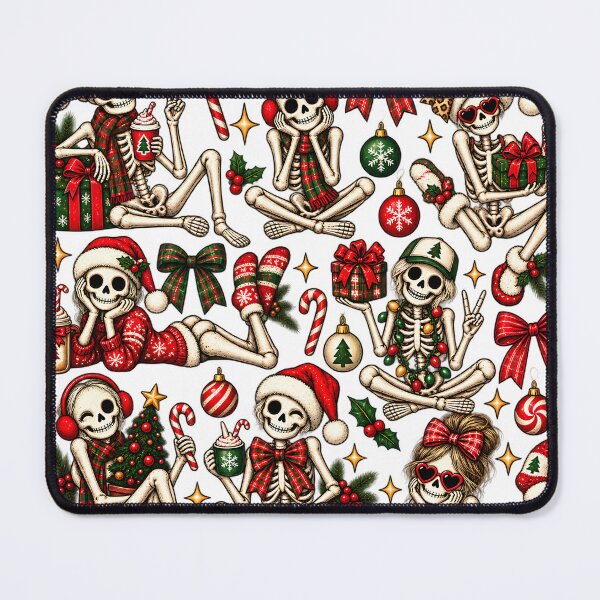 Item preview, Christmas Skeletons Squad Holiday Creepy Cute Pattern Art designed and sold by DesignArtist.ia.